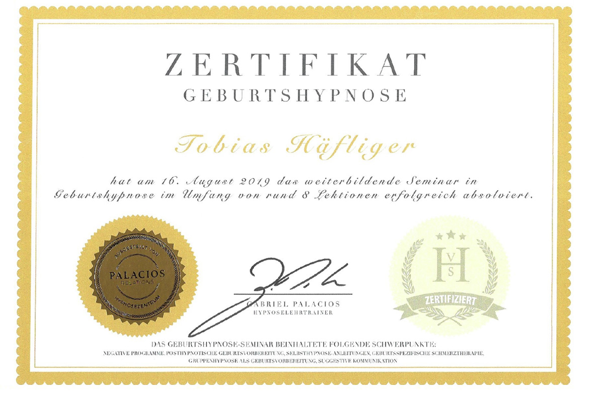 Zertifikat Geburtshypnose VSH