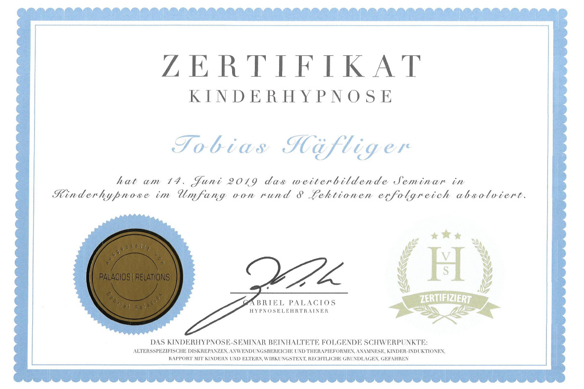 Zertifikat Kinderhypnose VSH